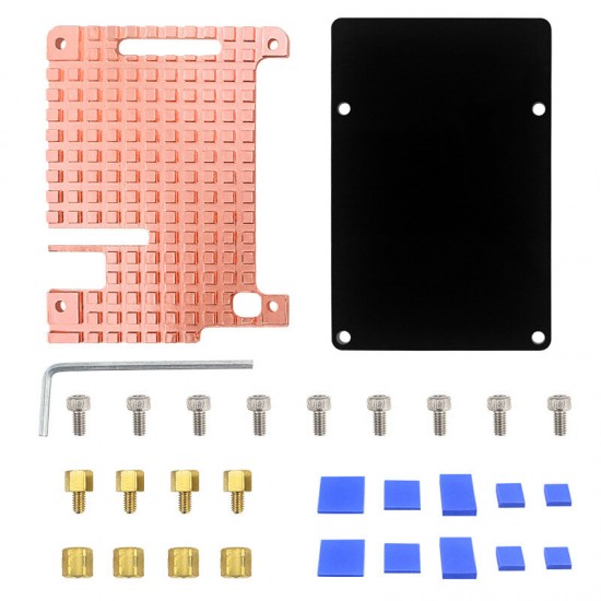 C3418 Raspberry Pi 4B Pure Copper Heat Sink Integral Passive Thermal Conductive Copper Plate with Adhesive