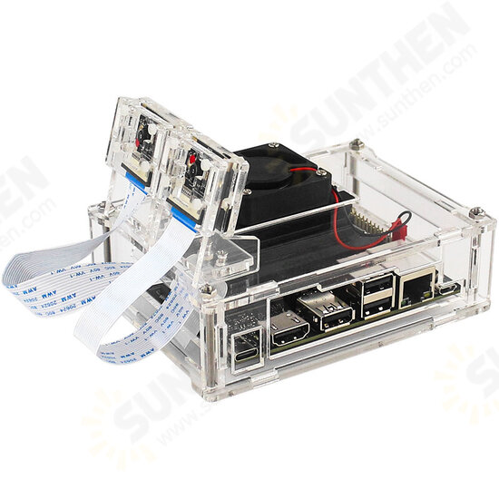 Jetson Nano Case Development Board Acrylic Transparent Shell Protective Case with Cooling Fan