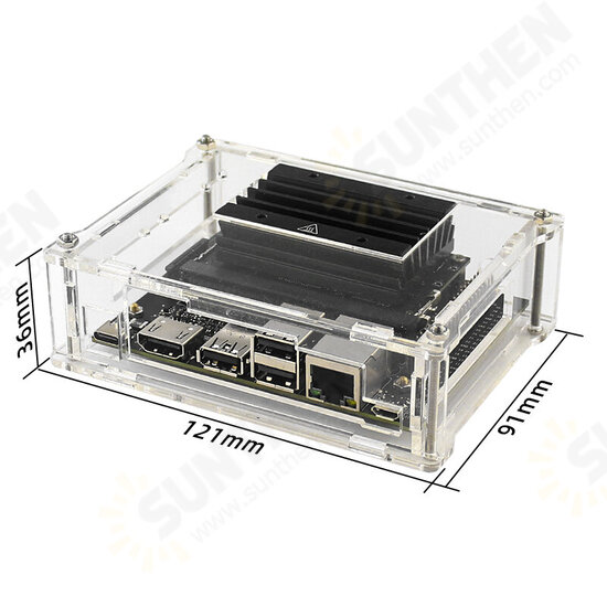 Jetson Nano Case Development Board Acrylic Transparent Shell Protective Case with Cooling Fan
