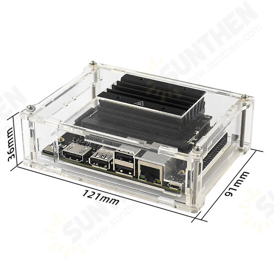 Jetson Nano Case Development Board Acrylic Transparent Shell Protective Case with Cooling Fan