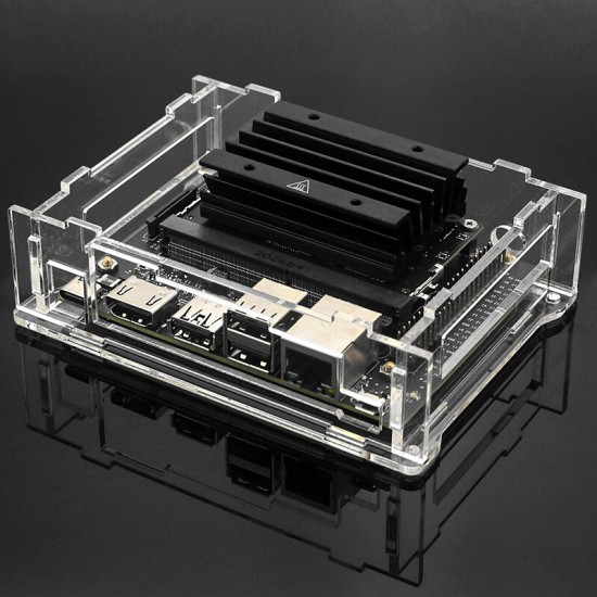 Jetson Nano Case Development Board Acrylic Transparent Shell Protective Case with Cooling Fan
