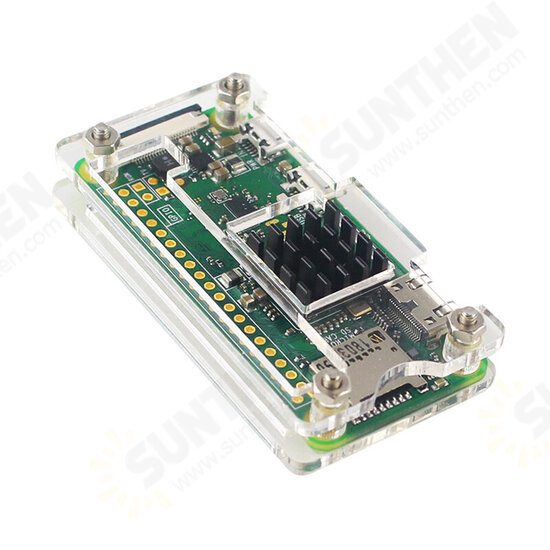 Raspberry Pi Zero Acrylic Case Shell + Heat Sink + Screwdriver + 40P Double Row Pin Kit