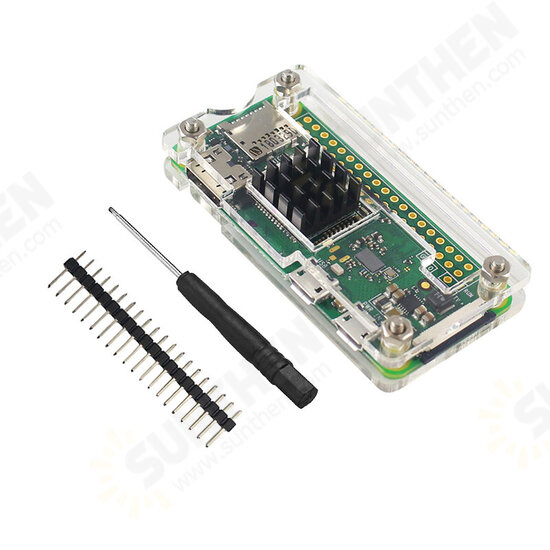 Raspberry Pi Zero Acrylic Case Shell + Heat Sink + Screwdriver + 40P Double Row Pin Kit