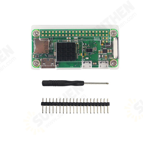 Raspberry Pi Zero Acrylic Case Shell + Heat Sink + Screwdriver + 40P Double Row Pin Kit