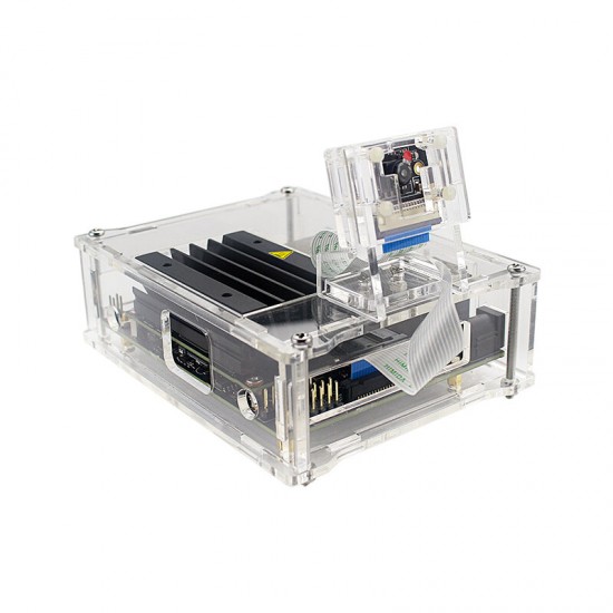C2150 Acrylic Protective Case + Camera Bracket Enclosure Kit for Jetson Nano