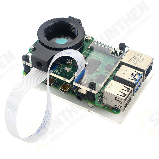 C2702 Tranparent Protective Case + Bracket Support HoldingIMX477R Camera Module for Raspberry Pi