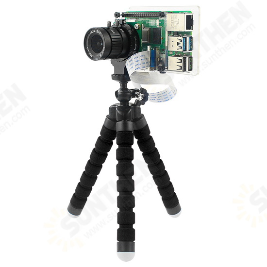 C2702 Tranparent Protective Case + Bracket Support HoldingIMX477R Camera Module for Raspberry Pi