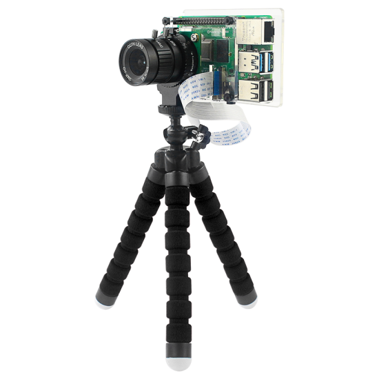 C2702 Tranparent Protective Case + Bracket Support HoldingIMX477R Camera Module for Raspberry Pi