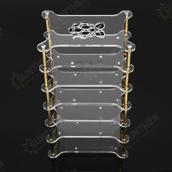 Clear Acrylic 6 Layer Cluster Case Shelf Stack For Raspberry Pi 4/3/2 B and B+ Clear Acrylic 6 Layer Cluster Case Shelf Stack For Raspberry Pi 4/3/2 B and B+