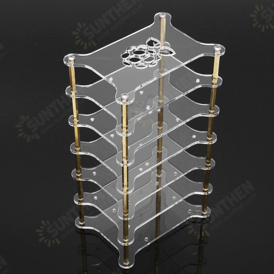 Clear Acrylic 6 Layer Cluster Case Shelf Stack For Raspberry Pi 4/3/2 B and B+ Clear Acrylic 6 Layer Cluster Case Shelf Stack For Raspberry Pi 4/3/2 B and B+