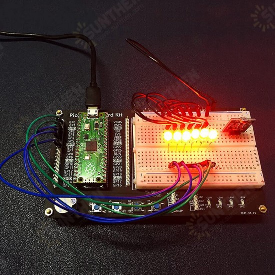 Expansion Board Experimental Learning Platform DIY Kit with LED Light Buzzer Button for Raspberry Pi Pico Expansion Board Experimental Learning Platform DIY Kit with LED Light Buzzer Button for Raspberry Pi Pico