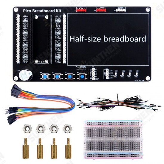 Expansion Board Experimental Learning Platform DIY Kit with LED Light Buzzer Button for Raspberry Pi Pico Expansion Board Experimental Learning Platform DIY Kit with LED Light Buzzer Button for Raspberry Pi Pico