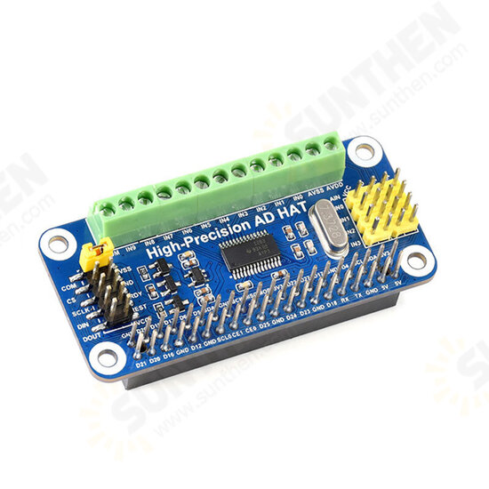 High-Precision AD Expansion Board Module for Raspberry Pi 10-Channel Modulus ADS1263 Compatible with Jetson Nano