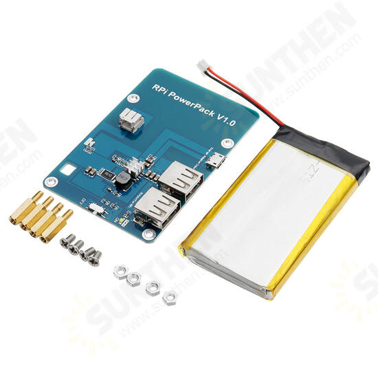 Powerpack V1.0 Lithium Battery Expansion Board For Cell Phone / Raspberry Pi 3 Model B / Pi 2B / B+