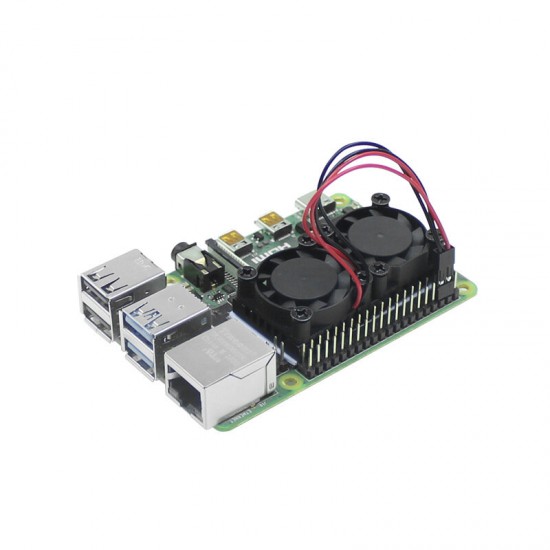 Raspberry Pi 4 Model B Dual Fan with Heat Sink Ultimate Double Cooling Fans for Raspberry Pi 4B/3B+