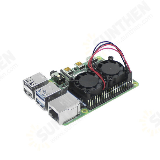 Raspberry Pi 4 Model B Dual Fan with Heat Sink Ultimate Double Cooling Fans for Raspberry Pi 4B/3B+