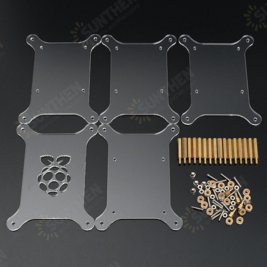 Transparent 4-Layer Acrylic Cluster Case For Raspberry Pi 3/2 B and B+ Transparent 4-Layer Acrylic Cluster Case For Raspberry Pi 3/2 B and B+