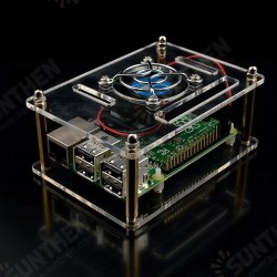 Transparent Acrylic Case + Cooling System External Fan + Screwdriverr Tool For Raspberry Pi 4/3/2/B/B+ Transparent Acrylic Case + Cooling System External Fan + Screwdriverr Tool For Raspberry Pi 4/3/2/B/B+