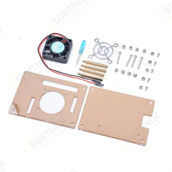 Transparent Acrylic Case + Cooling System External Fan + Screwdriverr Tool For Raspberry Pi 4/3/2/B/B+