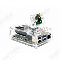Transparent Acrylic Case with Cooling Fan Set Compatible 3.5 inch Screen & Camera for Raspberry Pi 4B Transparent Acrylic Case with Cooling Fan Set Compatible 3.5 inch Screen & Camera for Raspberry Pi 4B