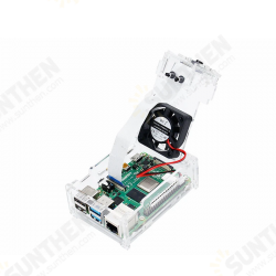 Transparent Acrylic Case with Cooling Fan Set Compatible 3.5 inch Screen & Camera for Raspberry Pi 4B Transparent Acrylic Case with Cooling Fan Set Compatible 3.5 inch Screen & Camera for Raspberry Pi 4B