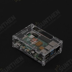 Transparent Acrylic Raspberry Pi 4B Case Box Support Cooling Fan Instal Transparent Acrylic Raspberry Pi 4B Case Box Support Cooling Fan Instal