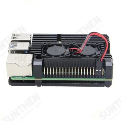 Aluminum Alloy Case Protective Shell Metal Enclosure with Dual Fan for Raspberry Pi 4 Model B Only Aluminum Alloy Case Protective Shell Metal Enclosure with Dual Fan for Raspberry Pi 4 Model B Only