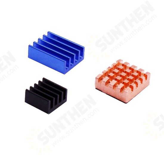 Heatsink Kit Heat Sink 3pcs Aluminum Heatsink Radiator Cooling Kit Cooler with Adhesive Combination for Raspberry Pi 4B