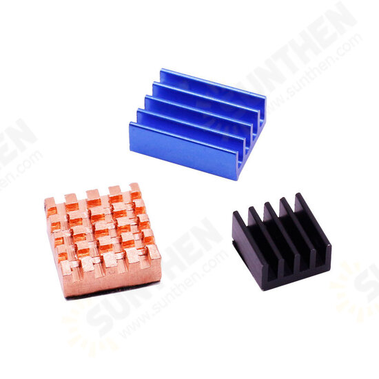 Heatsink Kit Heat Sink 3pcs Aluminum Heatsink Radiator Cooling Kit Cooler with Adhesive Combination for Raspberry Pi 4B