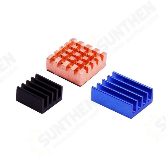 Heatsink Kit Heat Sink 3pcs Aluminum Heatsink Radiator Cooling Kit Cooler with Adhesive Combination for Raspberry Pi 4B