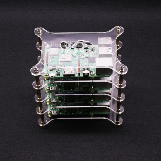 Raspberry Pi Cluster Experiment Case Overlay Multiple Layers for 4B/3B+/3B/2B/B+