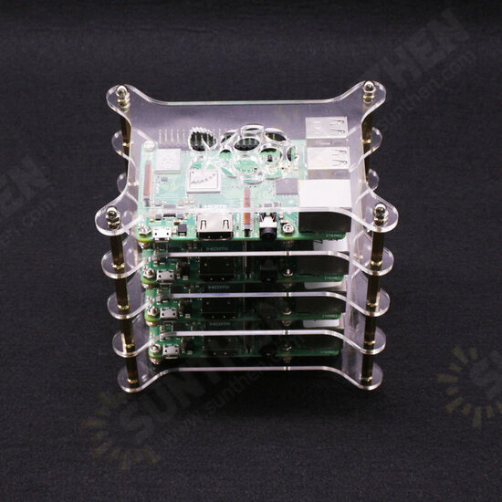 Raspberry Pi Cluster Experiment Case Overlay Multiple Layers for 4B/3B+/3B/2B/B+