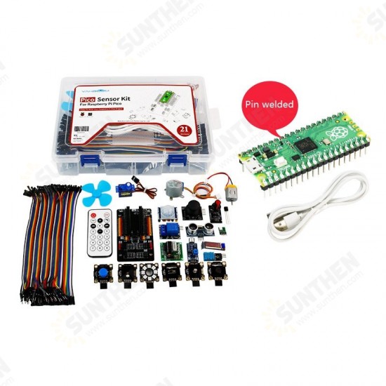 Programmable Sensor Kit with 21 Electronic Modules for Raspberry Pi Pico Development Board Programmable Sensor Kit with 21 Electronic Modules for Raspberry Pi Pico Development Board