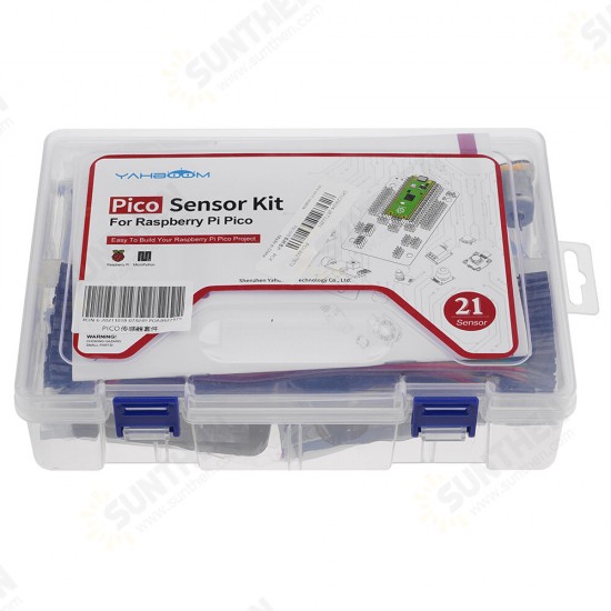 Programmable Sensor Kit with 21 Electronic Modules for Raspberry Pi Pico Development Board