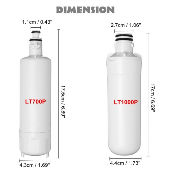 Refrigerator Water Filter Replacement Cartridge for LG LT700P LT1000P