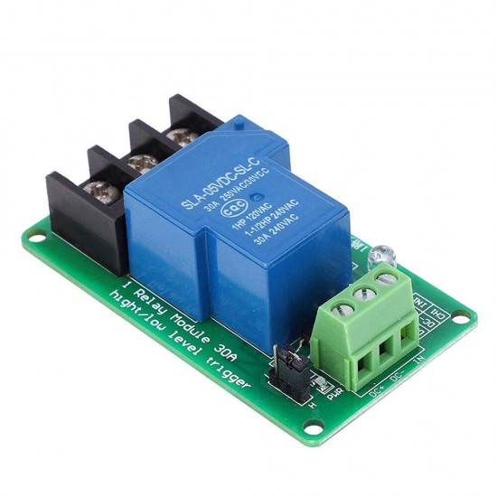 1 Channel Relay Module 30A with Optocoupler Isolation 5V Supports High and Low Trigger