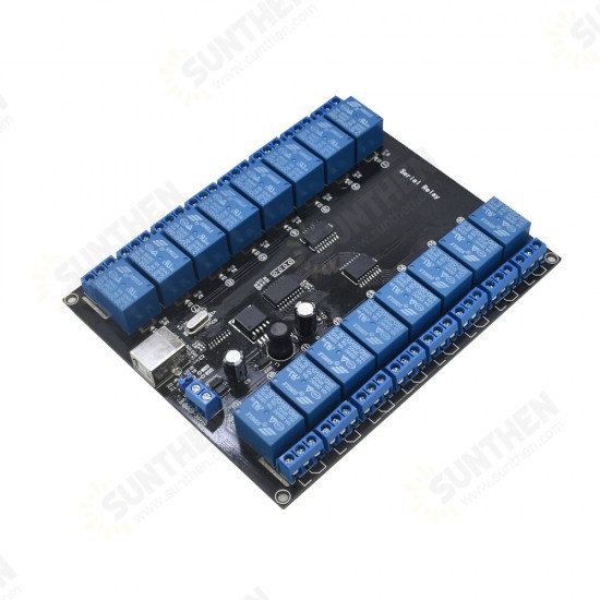 16-Channel 9-36V USB Electrical Module Serial Port Relay Motherboard