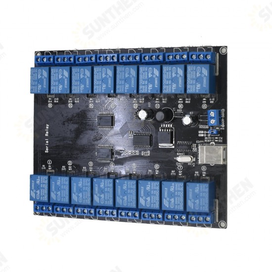 16-Channel 9-36V USB Electrical Module Serial Port Relay Motherboard