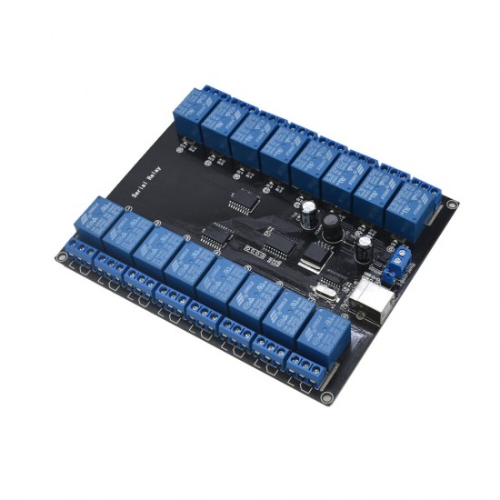 16-Channel 9-36V USB Electrical Module Serial Port Relay Motherboard