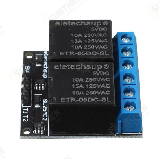 2 Channel 5V Bistable Self-locking Relay Module Button MCU Low-level Control Switch Board