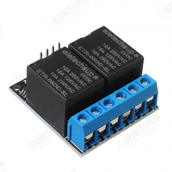 2 Channel 5V Bistable Self-locking Relay Module Button MCU Low-level Control Switch Board