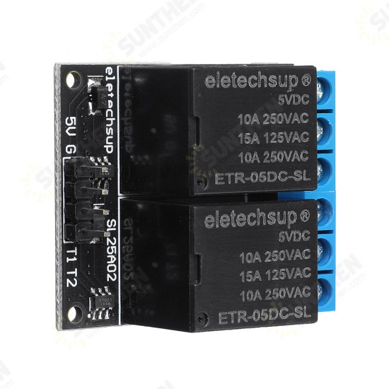 2 Channel 5V Bistable Self-locking Relay Module Button MCU Low-level Control Switch Board