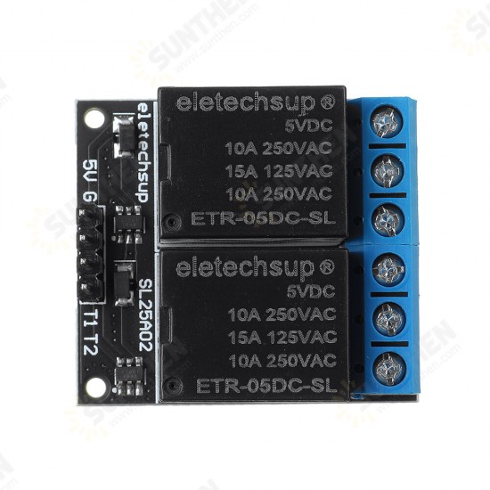 2 Channel 5V Bistable Self-locking Relay Module Button MCU Low-level Control Switch Board