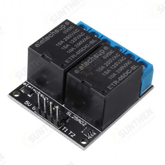 2 Channel 5V Bistable Self-locking Relay Module Button MCU Low-level Control Switch Board