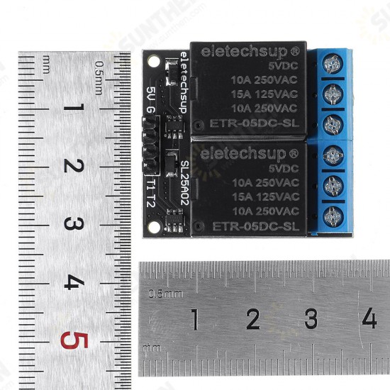 2 Channel 5V Bistable Self-locking Relay Module Button MCU Low-level Control Switch Board