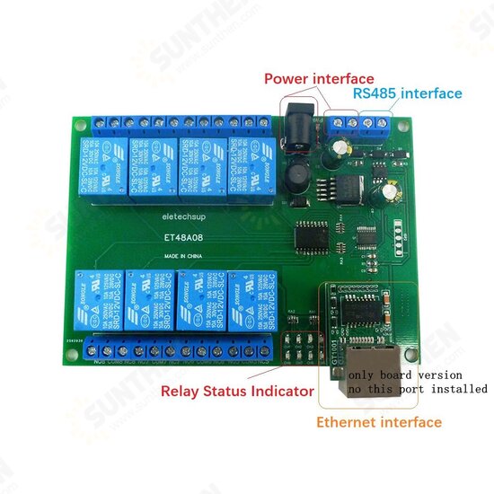 2 IN 1 8CH Network Ethernet RS485 Relay Modbus RTU Slave TCP/IP UDP UART Switch Module PLC Industrial Control Board