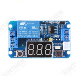 24V Trigger Time Delay Relay Module with LED Digital Display 0-999s 0-999min 0-999H Work-delay/Delay-work