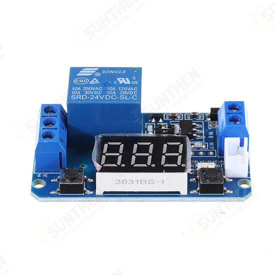 24V Trigger Time Delay Relay Module with LED Digital Display 0-999s 0-999min 0-999H Work-delay/Delay-work