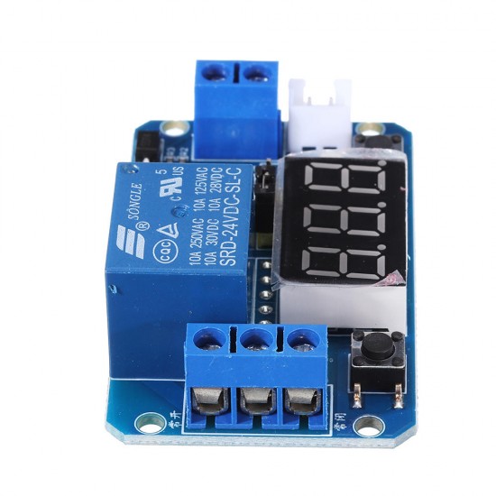 24V Trigger Time Delay Relay Module with LED Digital Display 0-999s 0-999min 0-999H Work-delay/Delay-work