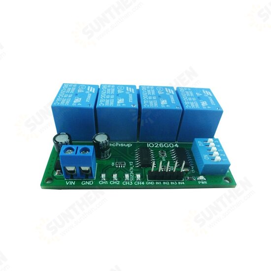 4CH Multifunction Delay Relay Module Flip-Flop Bistable Self-locking Interlock Power Conditioner Audio Device Power Up